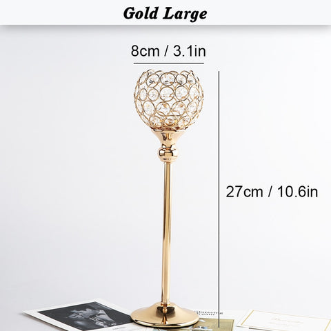 Golden Silver Crystal Wishing Candlestick Table