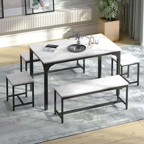 WiberWi Dining Table Set, 47.3” Kitchen Dining Table Set, Kitchen Table and Chairs