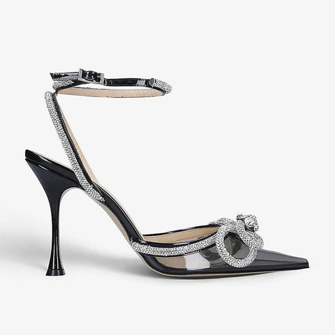 Women Pumps Crystal bowknot Satin Summer Shoes