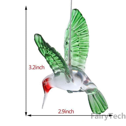 LED Solar Wind Chime Lamp Hummingbird