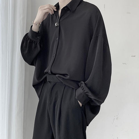 Men Comfortable Blouses Casual Loose Single Breasted Shirt