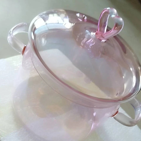 High-value Love Pink Glass Pan