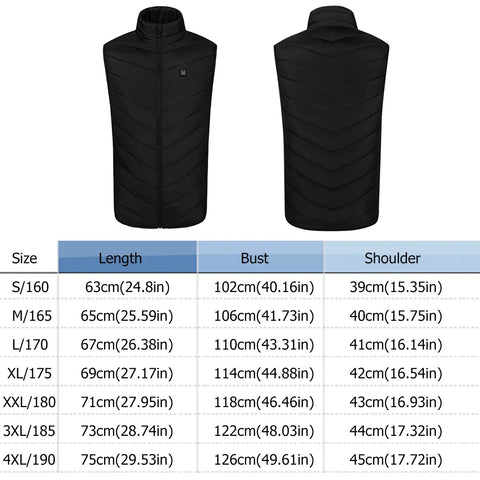 Thermal Warm Vest 9 Area Heating USB Electric Heating Vest