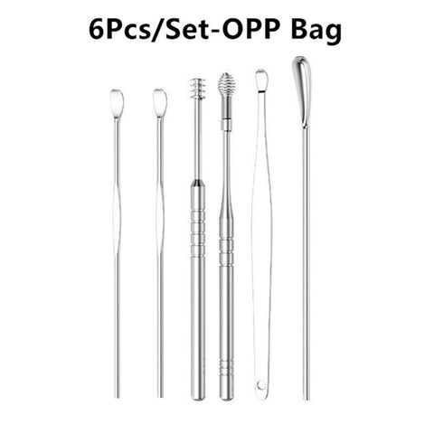 6pcs/set Stainless Steel Ear Picking Tool Set