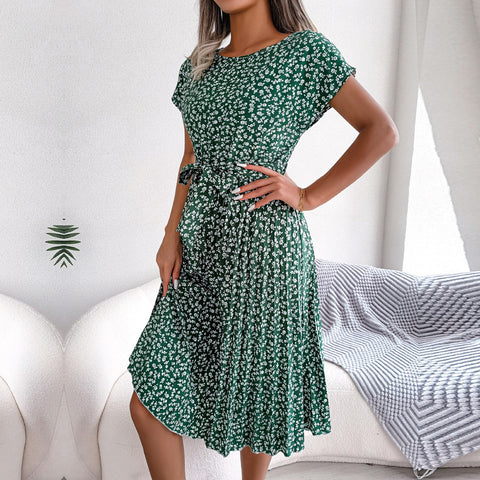Summer Short Sleeve High Waist Chic Dress