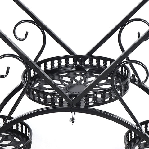 Black Metal Plant Flowerpot Stands 6 Pots Plants Flower Stand