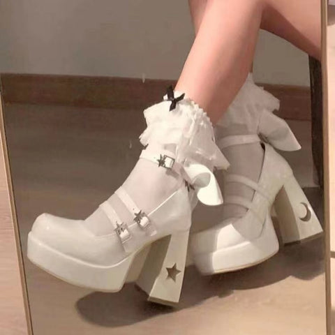 Women 2023 Spring Punk Thick Heel