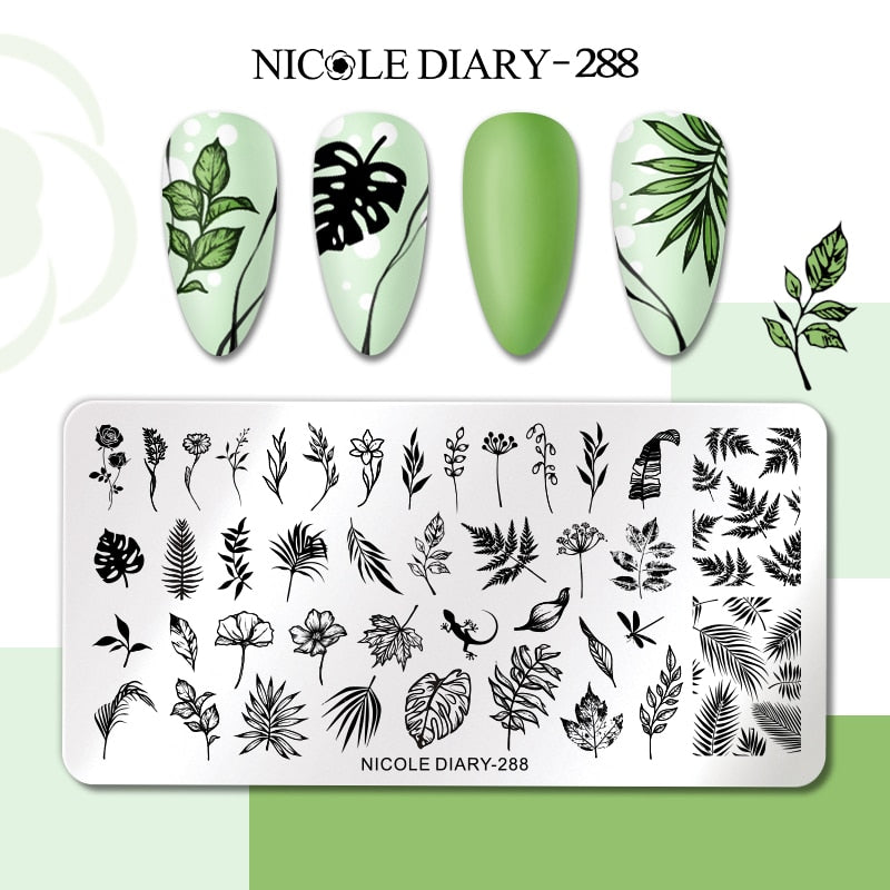 New Flower Leaves Nail Stamping Plates