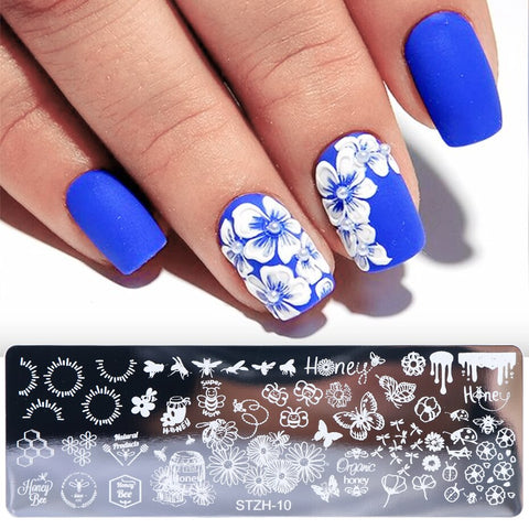 New Nail Stamping Lace Petals