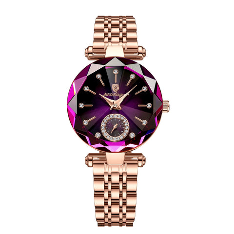 Women Waterproof Stainless Steel Diamond Wristwatch