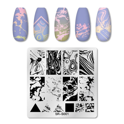 New Square Round Nail Stamping Plates