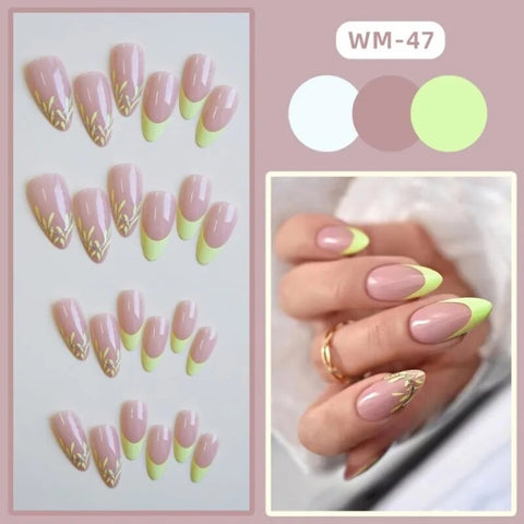 Halloween Nail Art  Nails Fake  Fake Nails Press on  Fake Nail  White Nail Tips  Nail Art French Glitter Extension Manicure