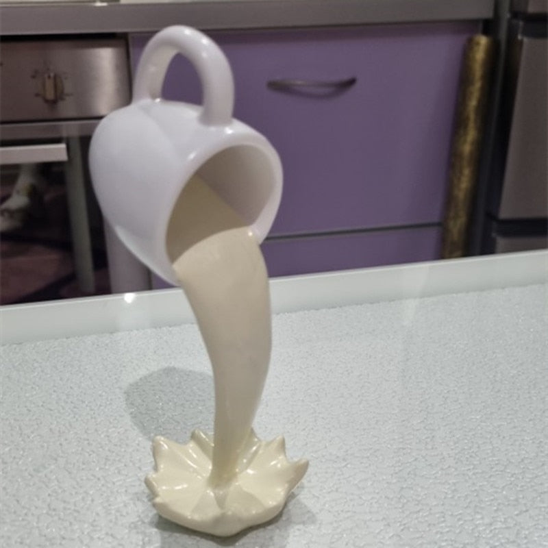 New Resin Statues Floating Coffee Cup Art