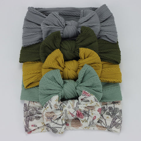 5pcs/Lot Cable Knit Bow Baby Headbands