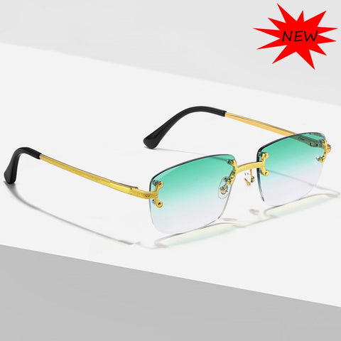 New Blue Gradient Lens Metal Sunglasses