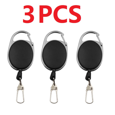 1-4pcs Retractable Key Chain Reel Badge Holder