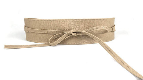 Women Dress Leather Bowknot Wide Belts