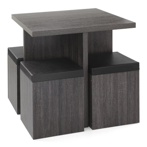 Mainstays 5-Piece Dexter Dining Set with Storage Ottoman dining table set 4 chairs