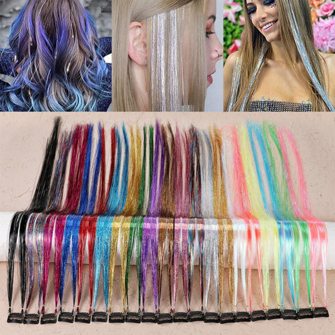 Rainbow Shiny Sparkle Hair Tinsel Kit