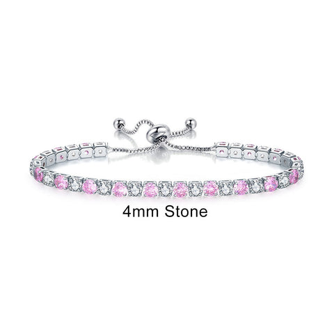 Women Rainbow Colorful Zircon Charm Bracelet