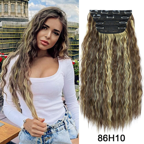 4Pcs/Set 20Inch Synthetic Hair Clip