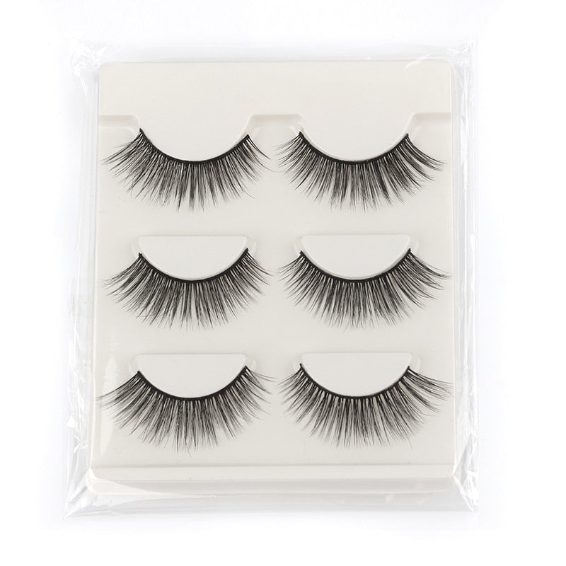 3/5 Pairs Faux Mink Lashes Reusable False Eyelashes