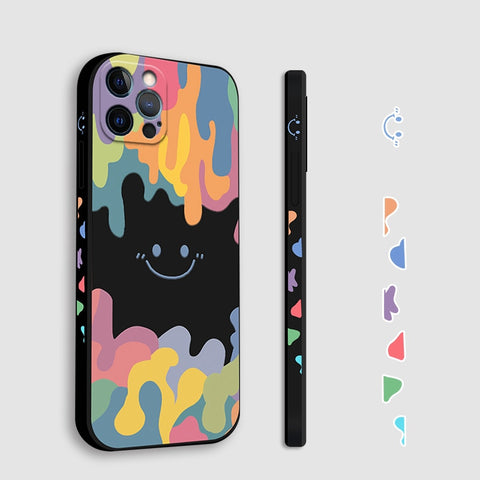 New Cartoon Flower Square Silicone Case