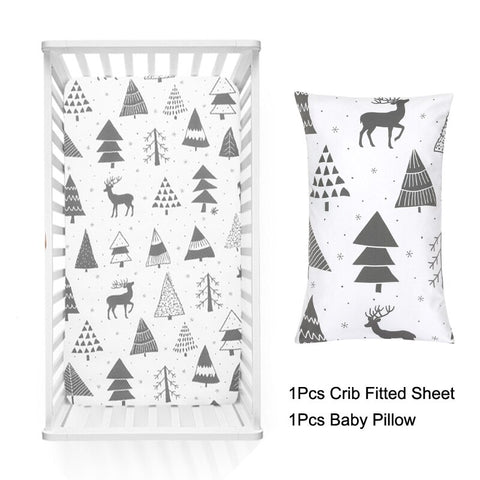 2Pcs Baby Fitted Crib Sheets