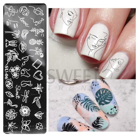 New Plam Tree Nail Stamping Plates