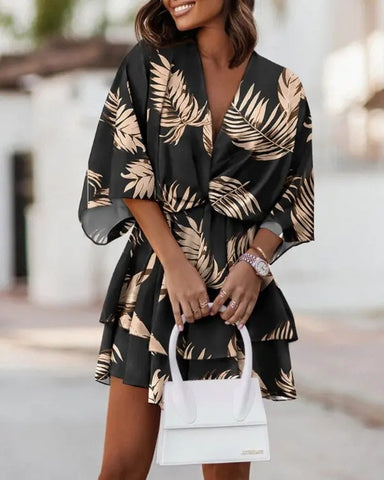 Women Sexy V Neck Mini Dresses