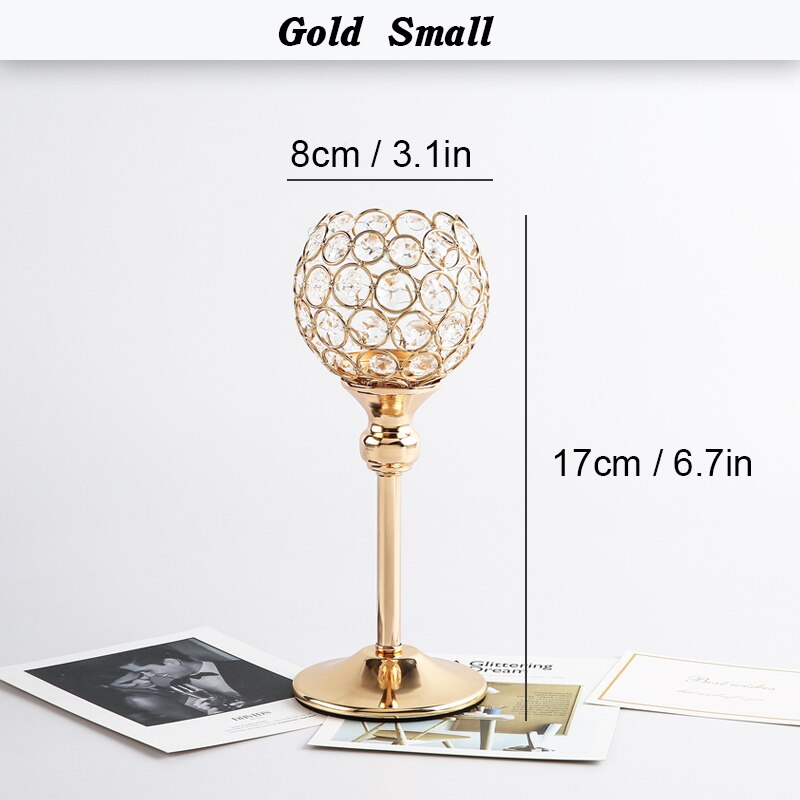 Golden Silver Crystal Wishing Candlestick Table