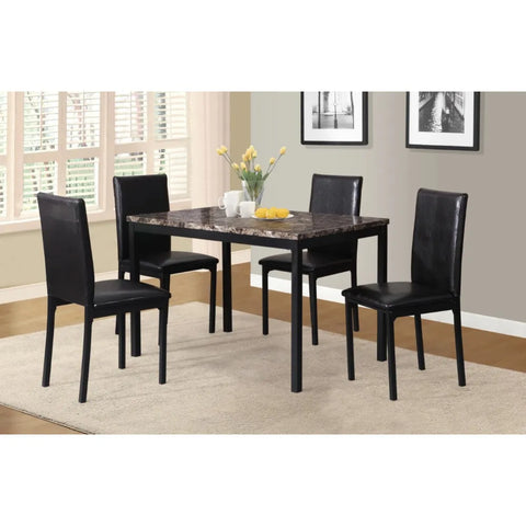 Roundhill Furniture Noyes Metal Dining Table with Faux Marble Top