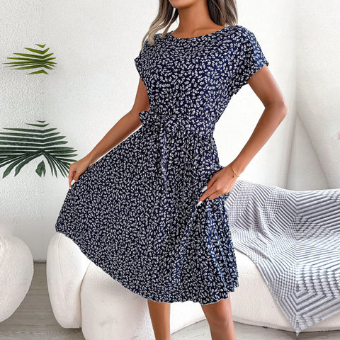 Summer Short Sleeve High Waist Chic Dress
