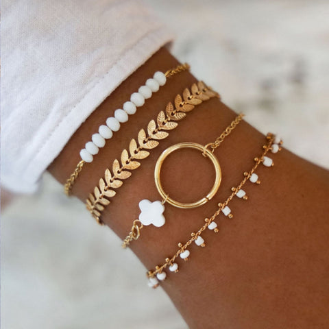 New Trendy Geometric Link Chain Bracelet Set