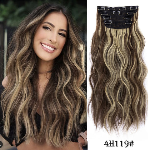 4Pcs/Set 20Inch Synthetic Hair Clip