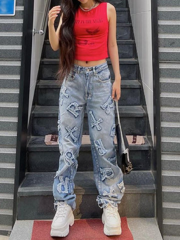 Women's Baggy Straight Cargo Pants