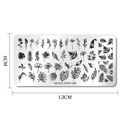 New Flower Leaves Nail Stamping Plates