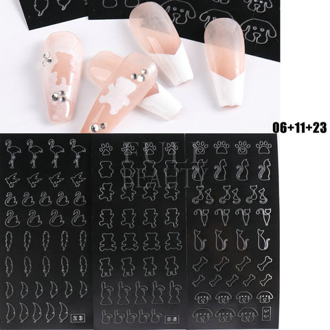 New Heart Butterfly Star Nail Stickers