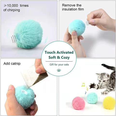 New Interactive Ball Plush Electric Catnip Training Toy