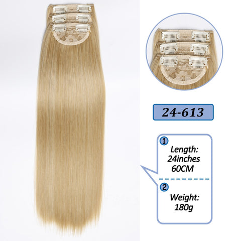 New Long Straight Clip In Hairpiece Hair Extensions