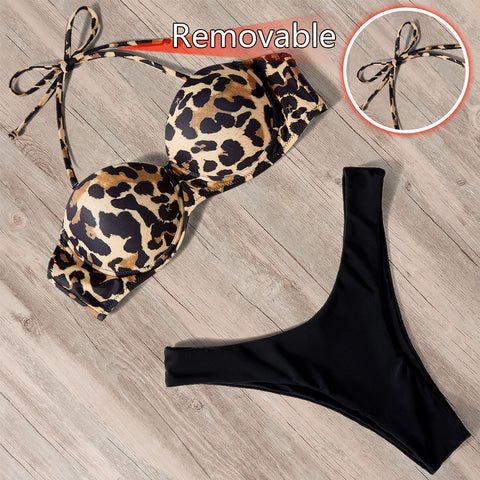 Women 2023 Leopard Brazilian Bikini Set