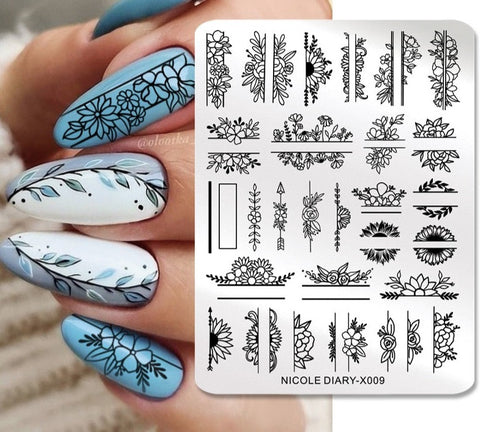 New Flower Leaves Nail Stamping Plates