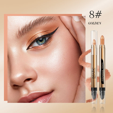 12-Color Eyeshadow Silkworm Blush Brighten Eye Makeup