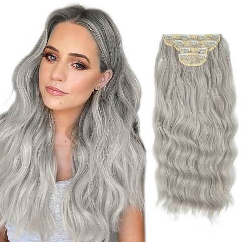4pcs/set Synthetic Long Wavy Clip In Hair Extensions