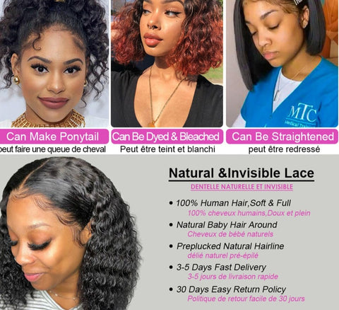 New Short Curly Bob Brazilian Human Hair