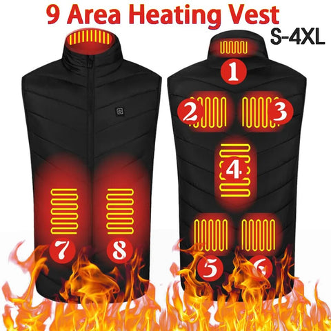 Thermal Warm Vest 9 Area Heating USB Electric Heating Vest