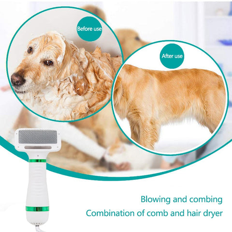 2-in-1 Pet Hair Dryer & Grooming Brush