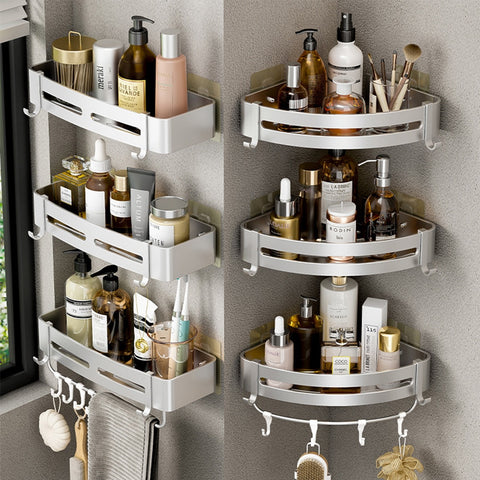 Aluminum Shower Corner Caddy Storage Shelf