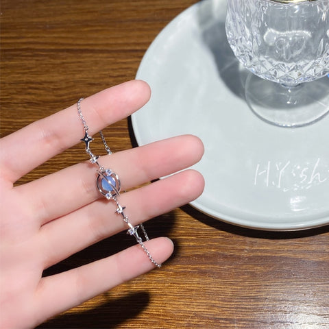 Women Luxury Moonstone Crystal Stars Bracelet