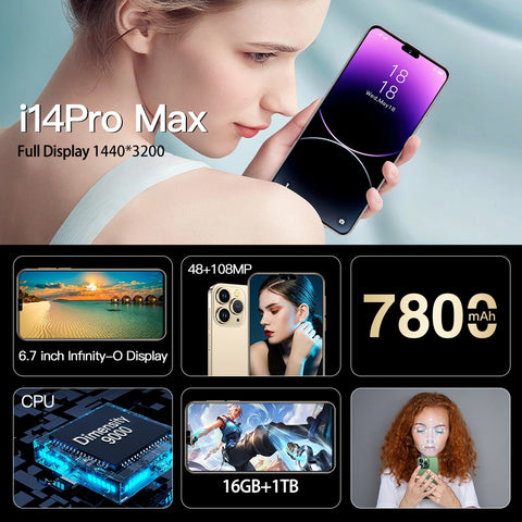 New Full Screen Brand 14 Pro Max Smartphone